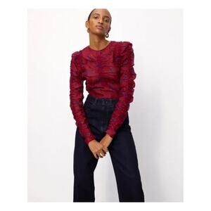 Les Coyotes De Paris Mira Floral Print Silk Blouse Small